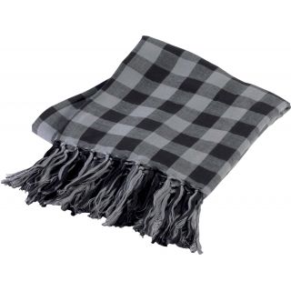 Étole avec franges KP415 - Dark Grey / Light Grey