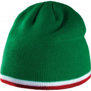 Bonnet avec bande bicolore contrastée KP515 - Kelly Green / White / Red