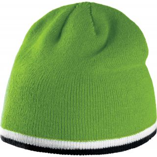 Bonnet avec bande bicolore contrastée KP515 - Lime / White / Black