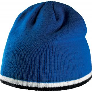 Bonnet avec bande bicolore contrastée KP515 - Royal Blue / White / Black