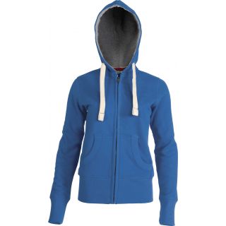 Sweat-shirt femme à capuche zippé Vintage KV2301 - Vintage Blue