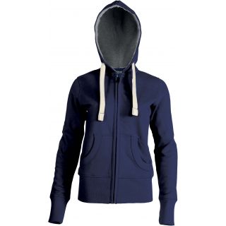 Sweat-shirt femme à capuche zippé Vintage KV2301 - Vintage Navy