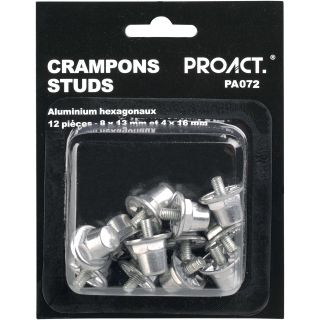 Boîte de 12 crampons alu hexagonaux PA072 - Silver-8x13 mm + 4x16mm