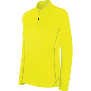 Sweat-shirt femme running 1/4 zip PA336 - Fluorescent Yellow