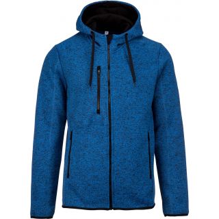 Veste homme chinée à capuche PA365 - Light Royal Blue Melange