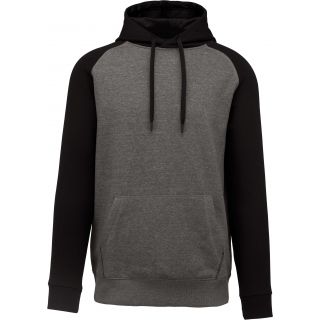 Sweat-shirt enfant bicolore capuche PA370 - Grey Heather / Black