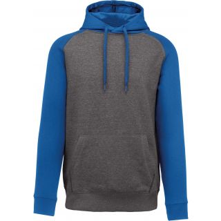 Sweat-shirt enfant bicolore capuche PA370 - Grey Heather / Sporty Royal Blue