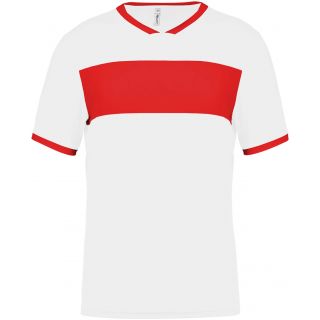 Maillot adulte polyester manches courtes PA4000 - White / Sporty Red