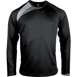 T-shirt enfant manches longues sport PA409 - Black / White / Storm Grey