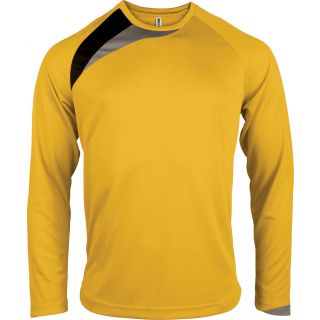 T-shirt enfant manches longues sport PA409 - Sporty Yellow / Black / Storm Grey