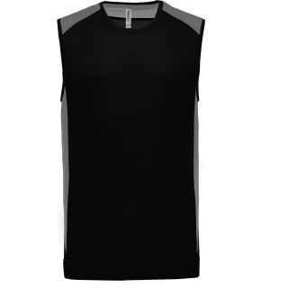 Débardeur sport bicolore PA475 - Black / Fine Grey