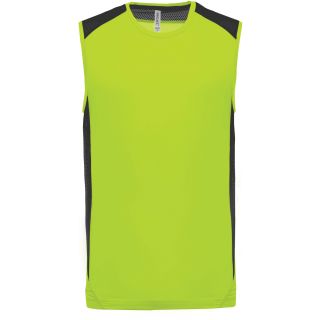 Débardeur sport bicolore PA475 - Lime / Dark Grey