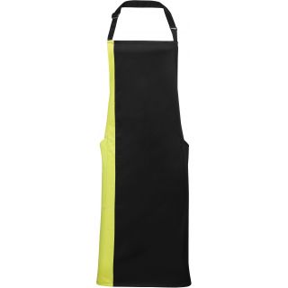Tablier à bavette bicolore PR162 - Black / Lime