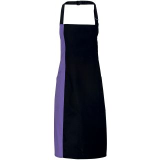 Tablier à bavette bicolore PR162 - Black / Purple