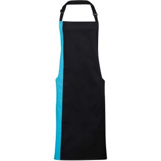 Tablier à bavette bicolore PR162 - Black / Turquoise