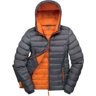 Doudoune femme à capuche Snowbird R194F - Grey / Orange