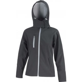 Veste softshell femme capuche R230F - Black / Grey