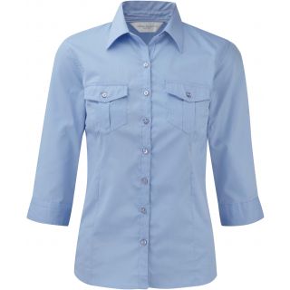 Chemise manches 3/4 femme twill roll RU918F - Blue