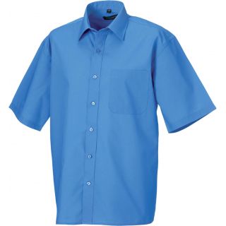 Chemise manches courtes homme Popeline Polycoton RU935M - Corporate Blue