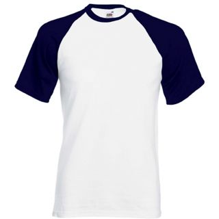 T-shirt baseball Valueweight SC61026 - White / Deep Navy