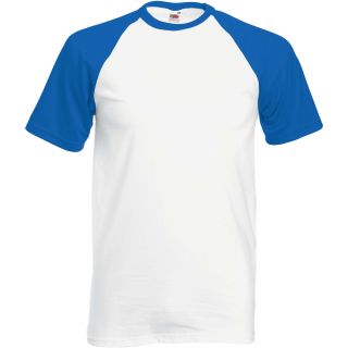 T-shirt baseball Valueweight SC61026 - White / Royal Blue