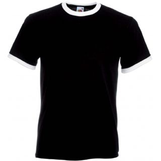 T-shirt homme Ringer Valueweight SC61168 - Black / White