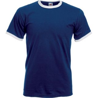 T-shirt homme Ringer Valueweight SC61168 - Navy / White