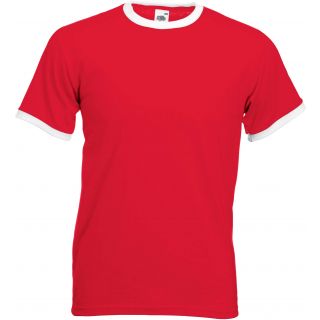 T-shirt homme Ringer Valueweight SC61168 - Red / White