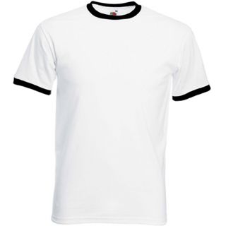 T-shirt homme Ringer Valueweight SC61168 - White / Black