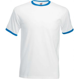 T-shirt homme Ringer Valueweight SC61168 - White / Royal Blue