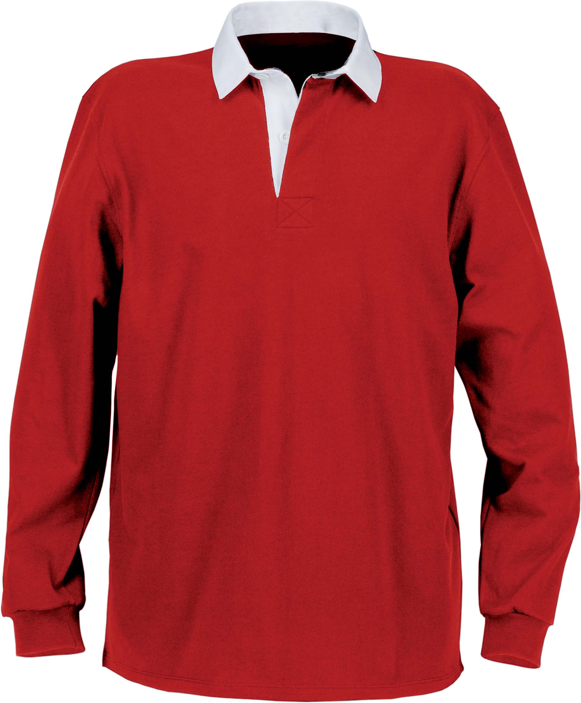 Polo homme rugby uni col blanc K217 - Red