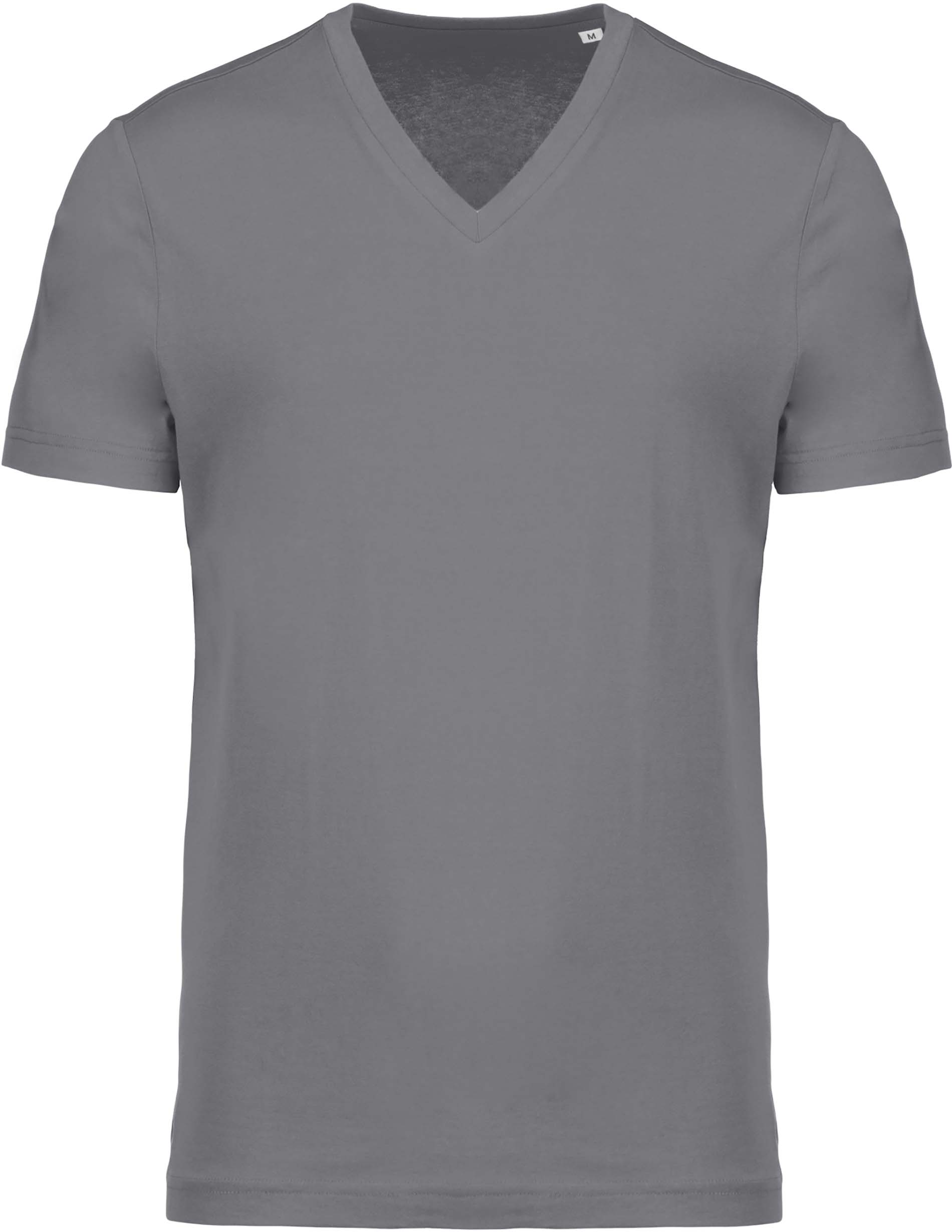 T-shirt homme coton bio col V K376 - Storm Grey