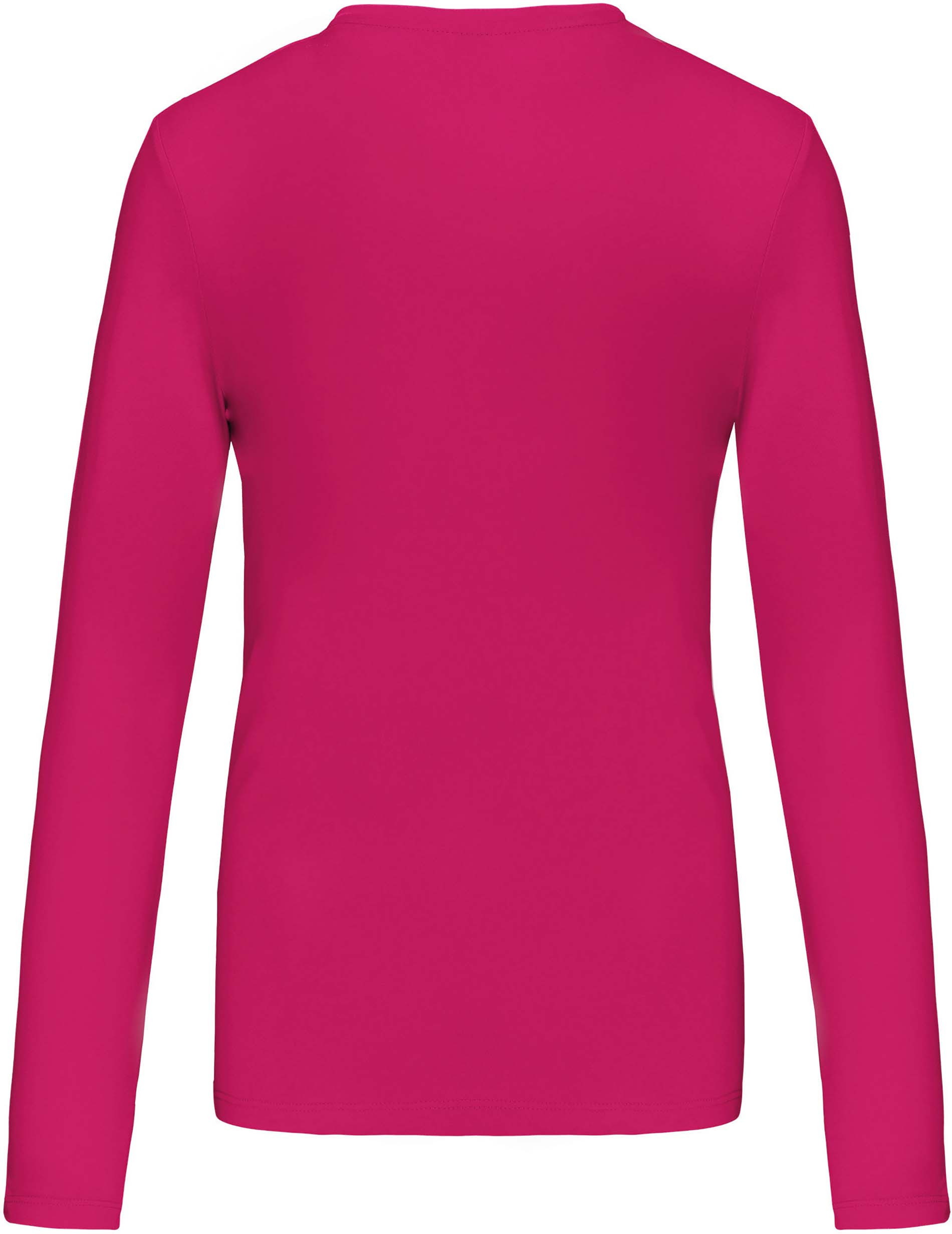 T-shirt femme col V manches longues K382 Fuchsia t-shirts