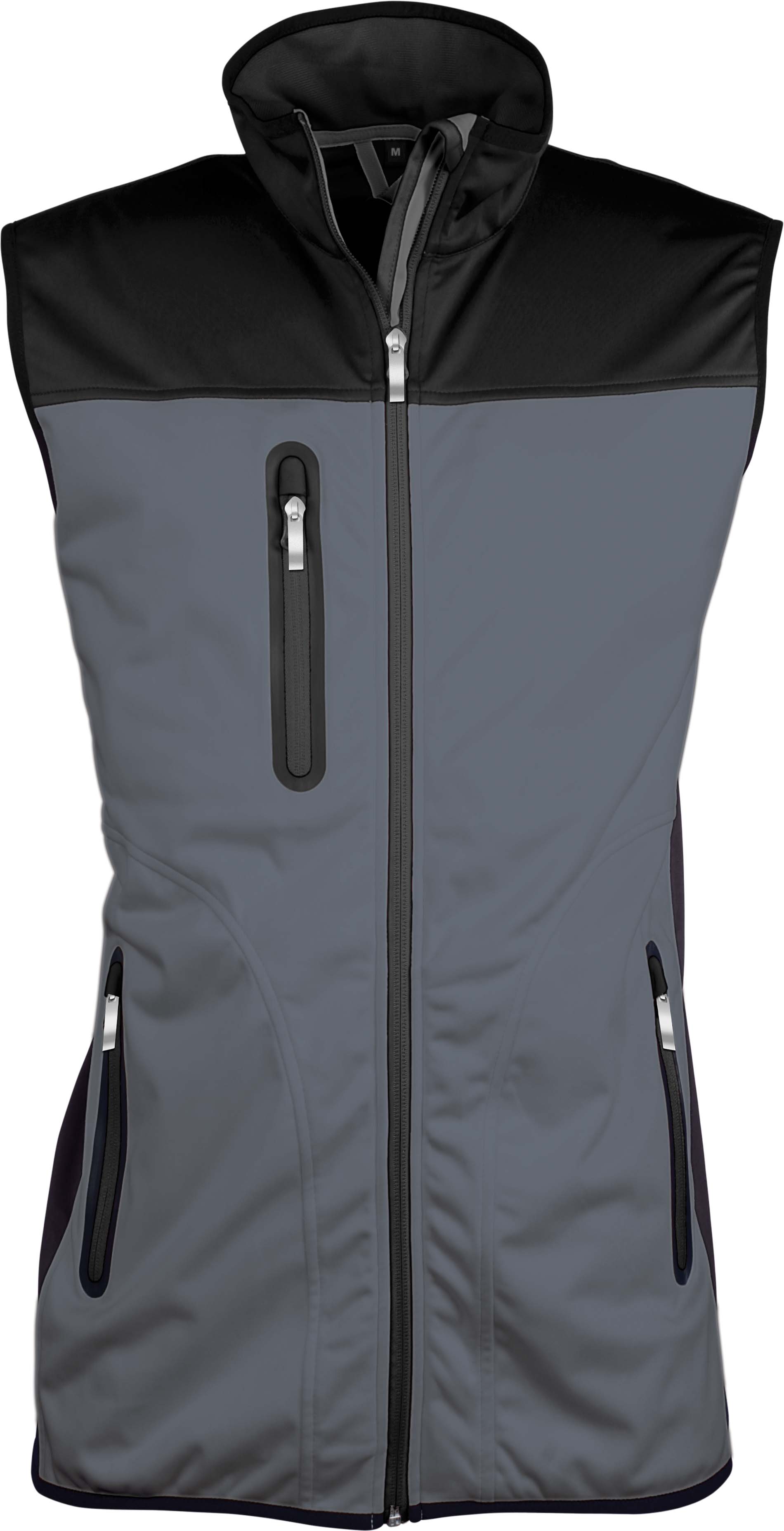 Bodywarmer softshell femme tricolore K418 - Titanium / Black / Black