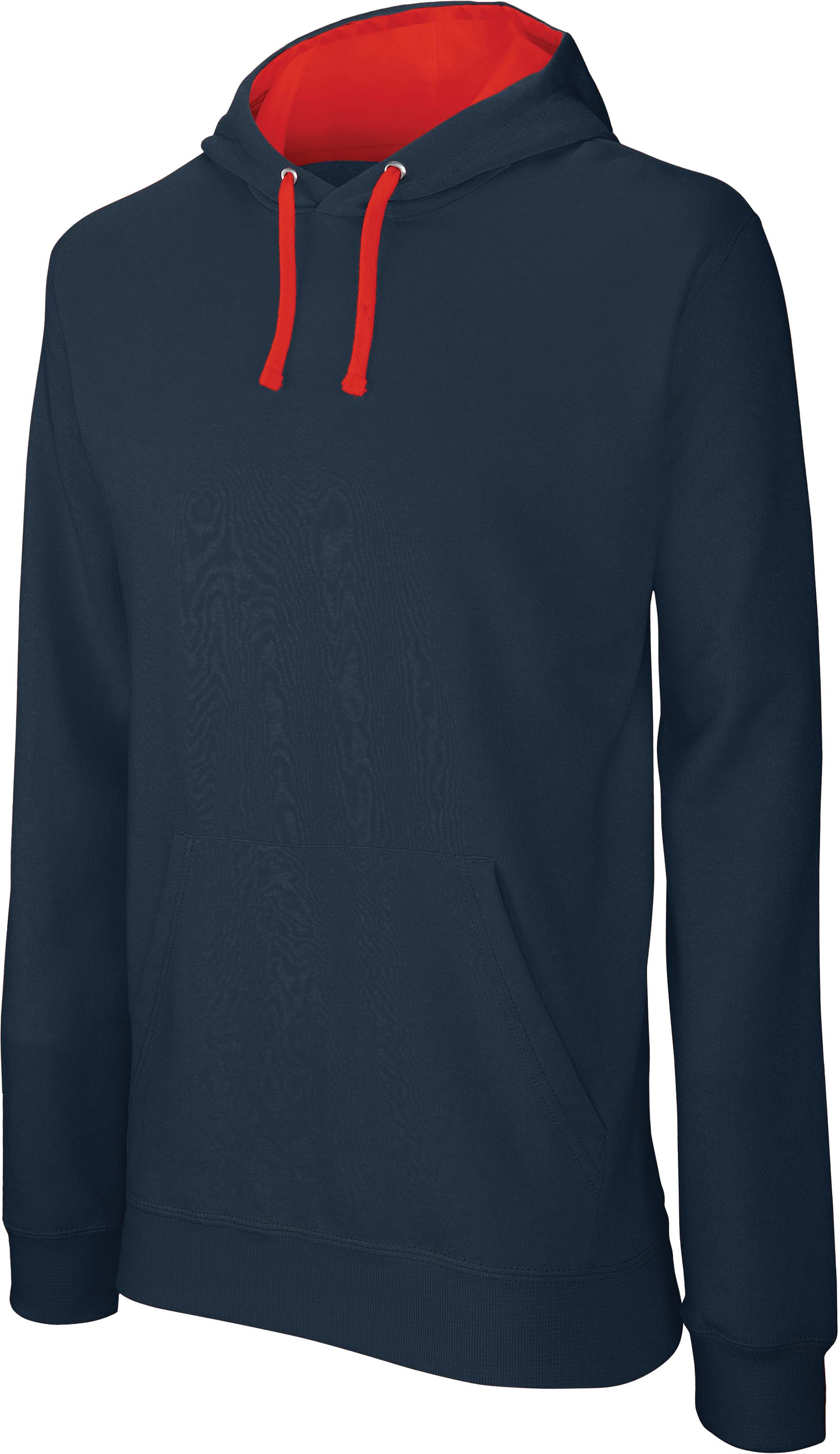 Sweat-shirt homme à capuche contrastée K446 - Navy / Red