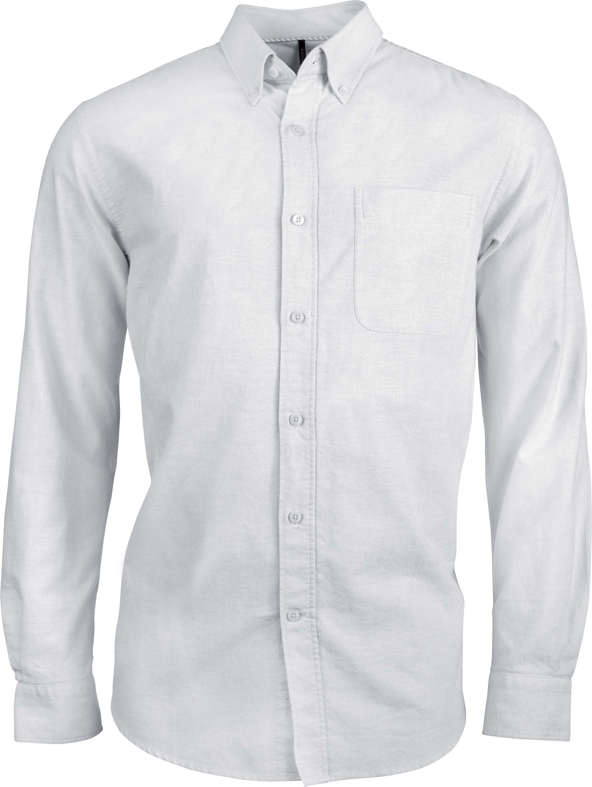 Chemise homme oxford lavée manches longues K516 - White
