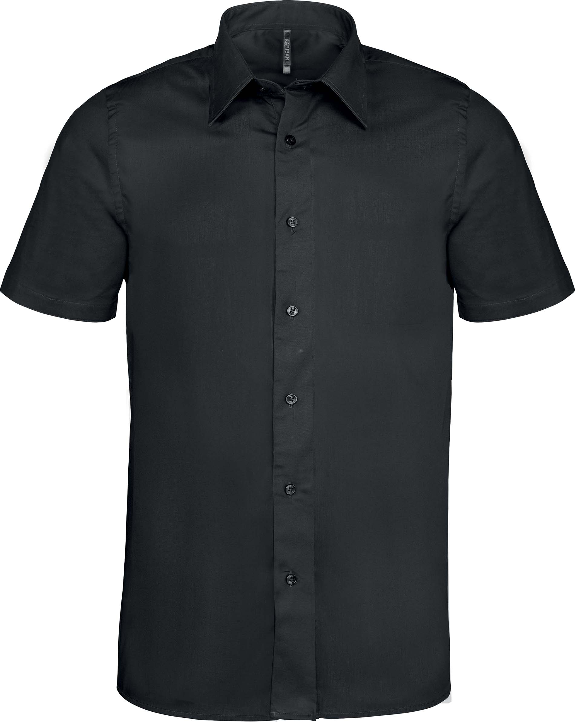 Chemise manches courtes coton/élasthanne K531 - Black