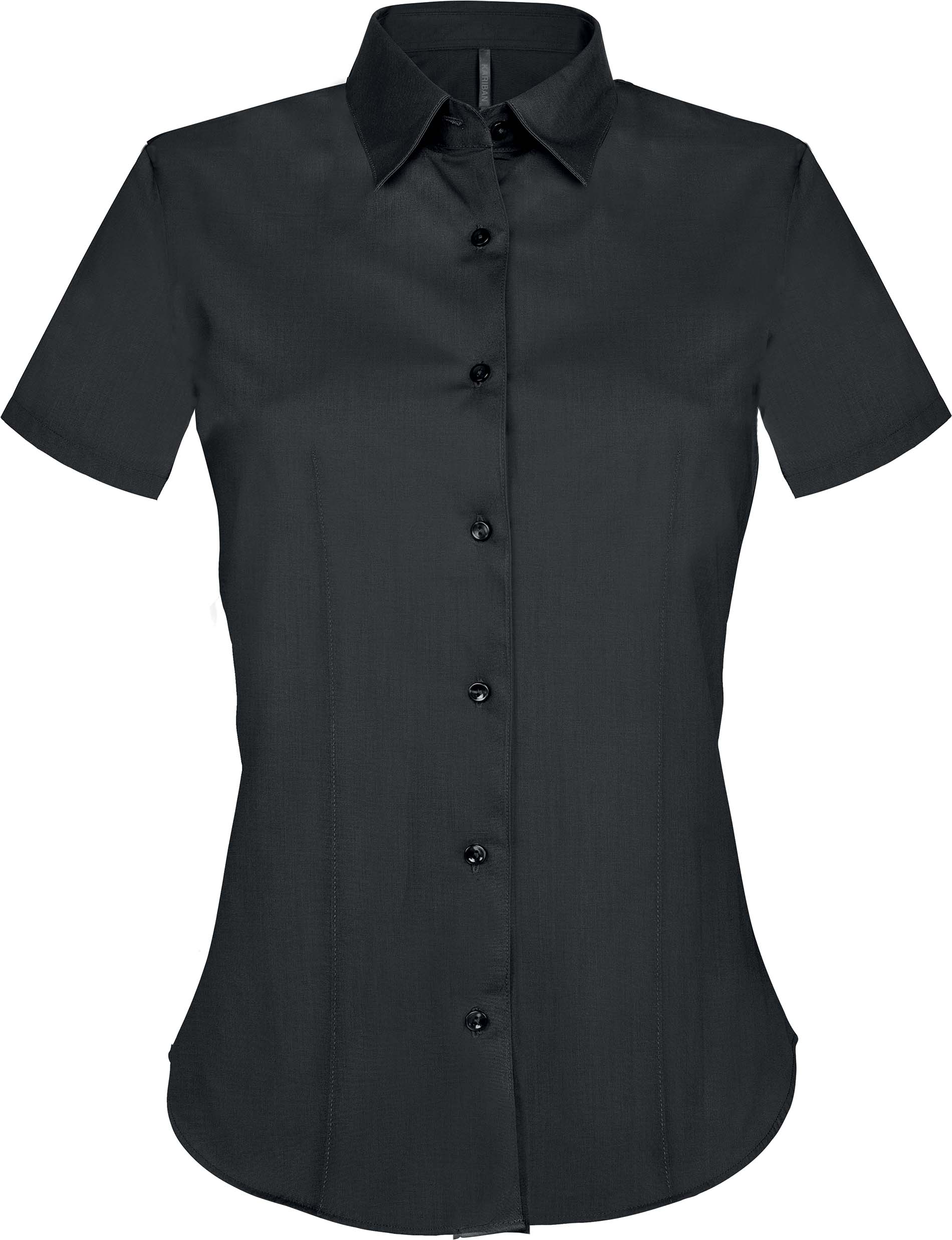 Chemise manches courtes femme coton/elasthanne K532 - Black