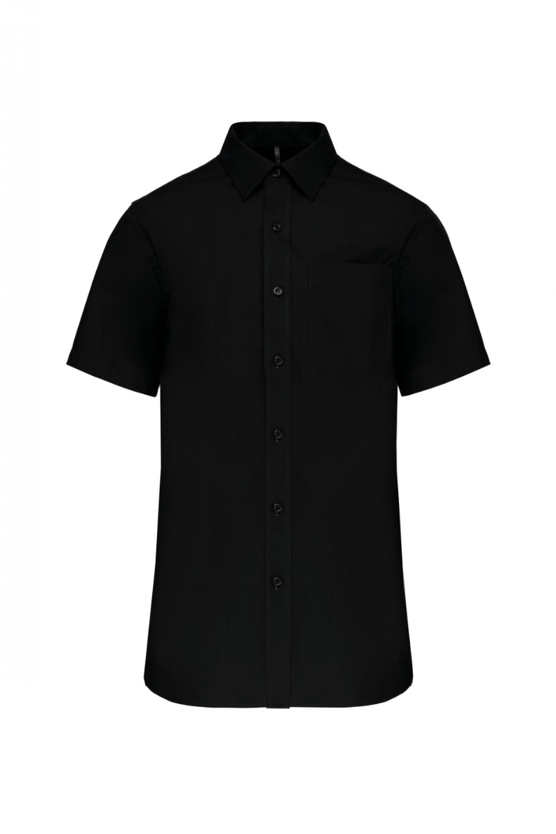 Chemise homme manches courtes Popeline K543 - Black