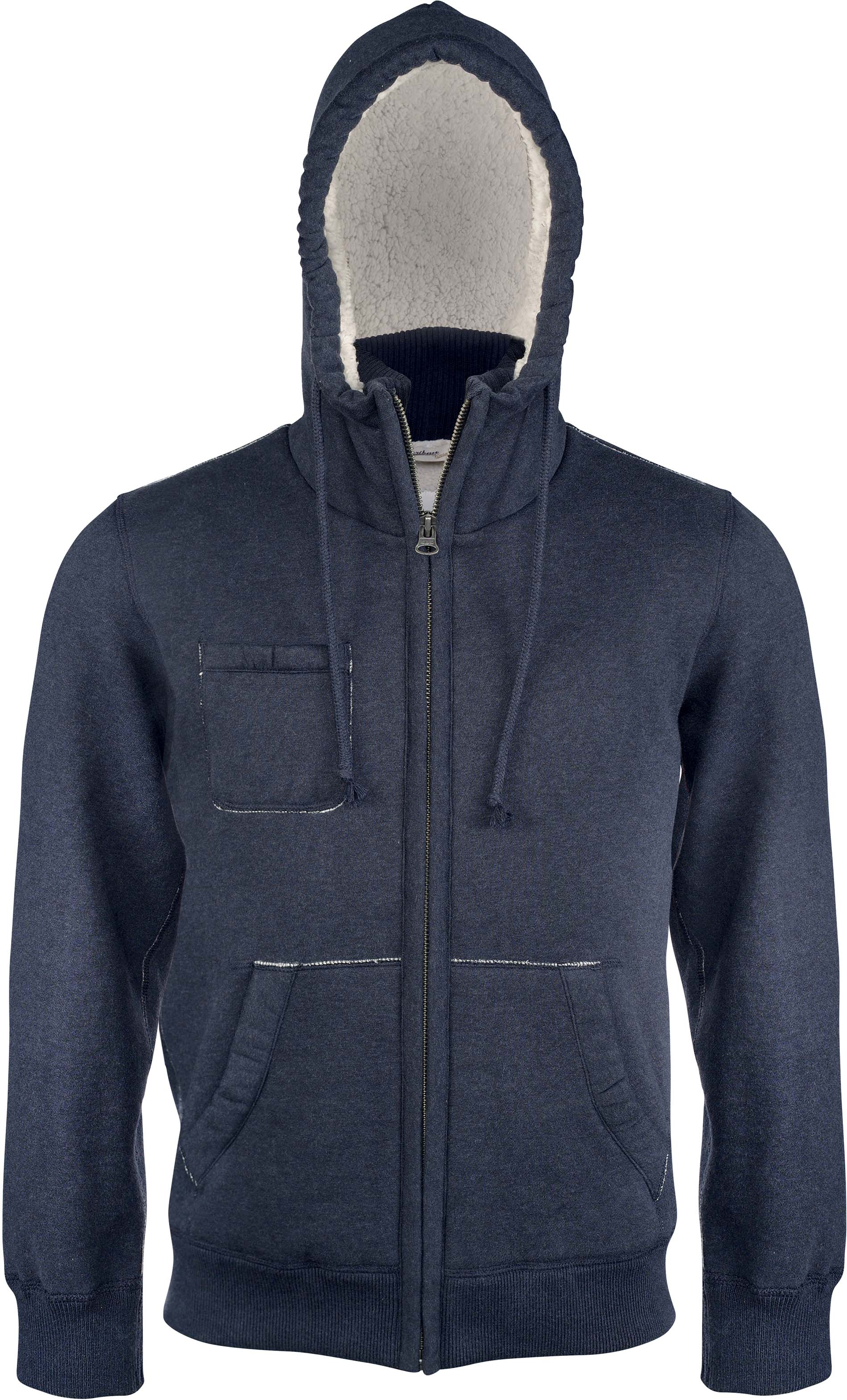 Sweat-shirt à capuche doublé sherpa unisexe KV2310 - Navy Heather