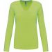 T-SHIRT COL V MANCHES LONGUES FEMME Lime - S