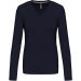 T-SHIRT COL V MANCHES LONGUES FEMME Navy - S