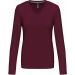 T-SHIRT COL V MANCHES LONGUES FEMME Wine - S