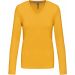 T-SHIRT COL V MANCHES LONGUES FEMME Yellow - S