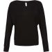 T-shirt femme flowy dolman manches longues BE8850 - Black
