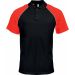 Polo homme bicolore baseball manches courtes K226 - Black / Red