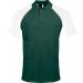 Polo homme bicolore baseball manches courtes K226 - Forest Green / White