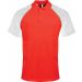 Polo homme bicolore baseball manches courtes K226 - Red / White