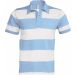 Polo rugby rayé manches courtes K237 - Sky Blue / White