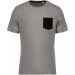 T-shirt coton bio avec poche K375 - Grey Heather / Black